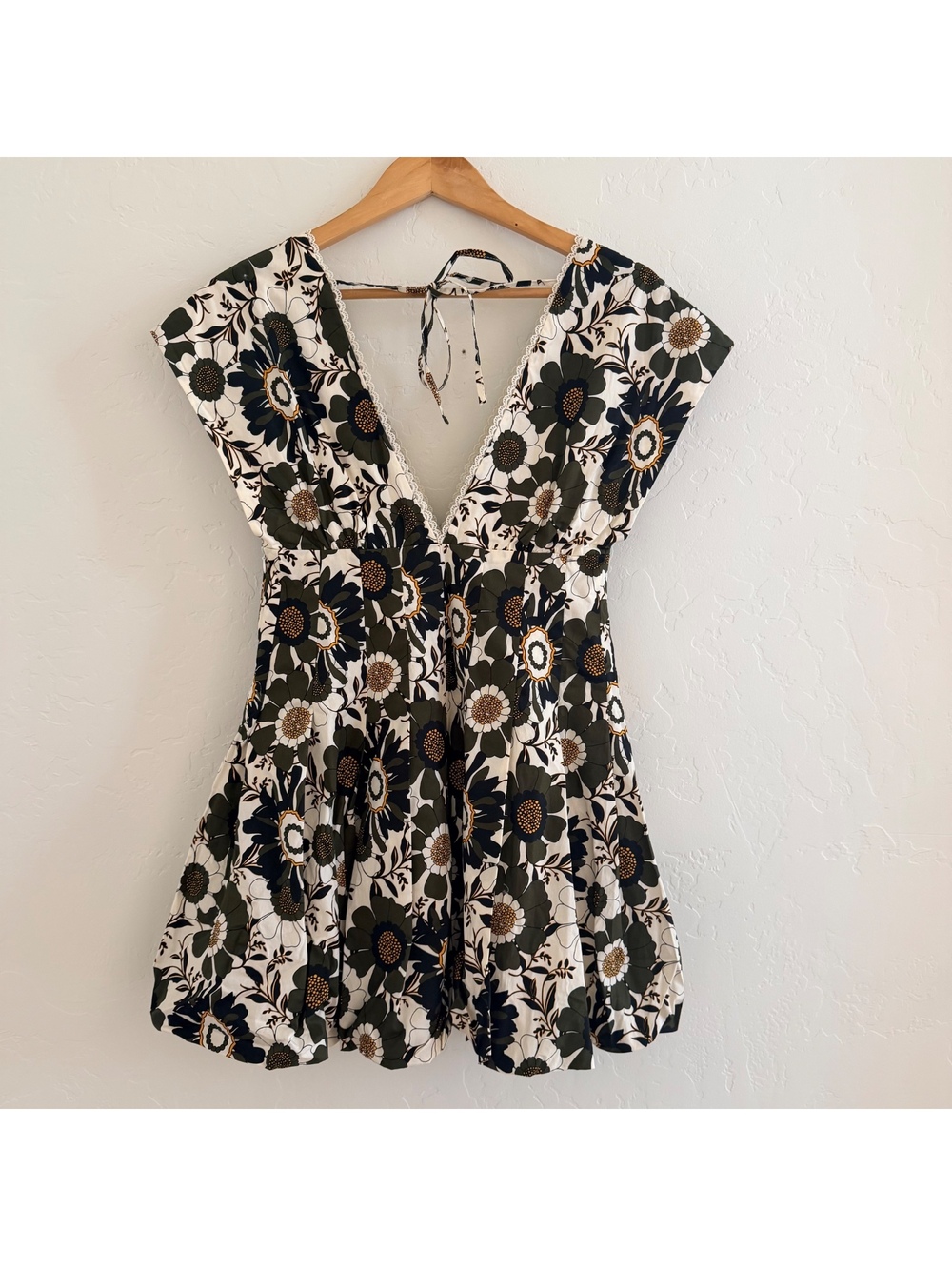 NWT O.P.T by Few Moda Retro Floral Cotton Mini Dress Size 0 Garden Party - Picture 5 of 8